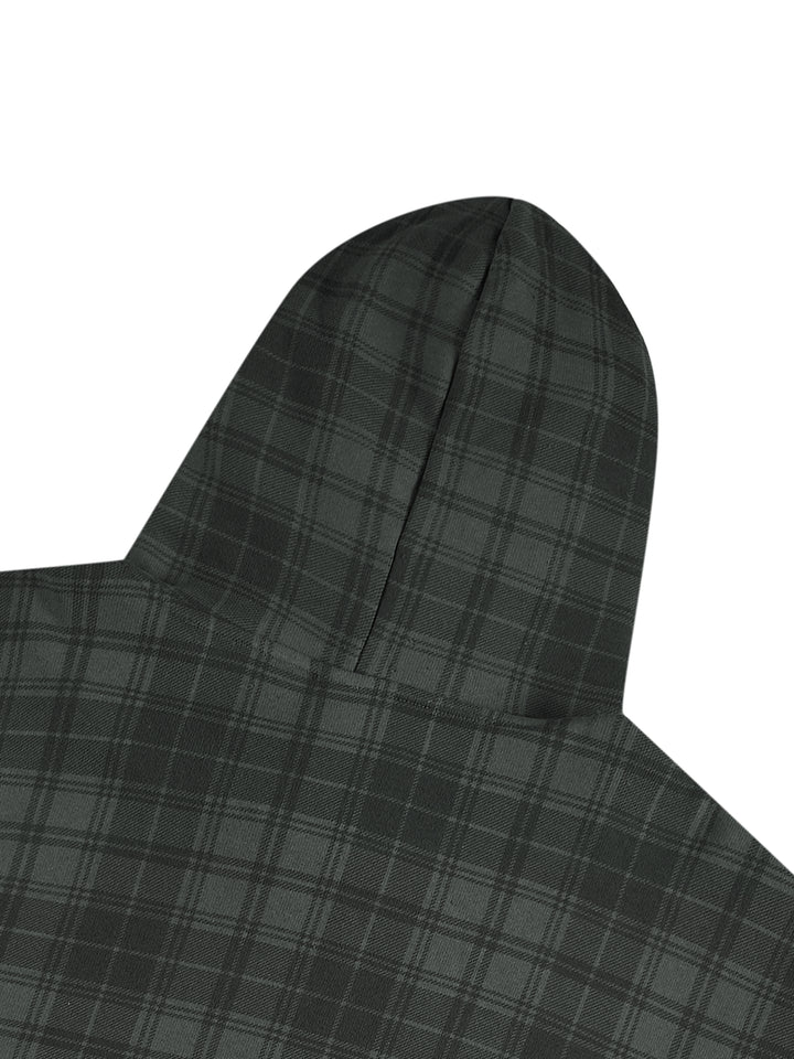 Unisex Plaid Color Block Hoodie