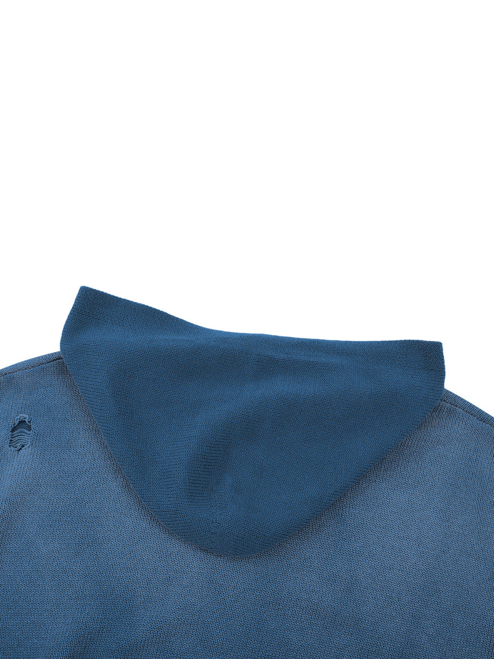 WOMEN HODDIES  Distressed Full Zip Sweater
