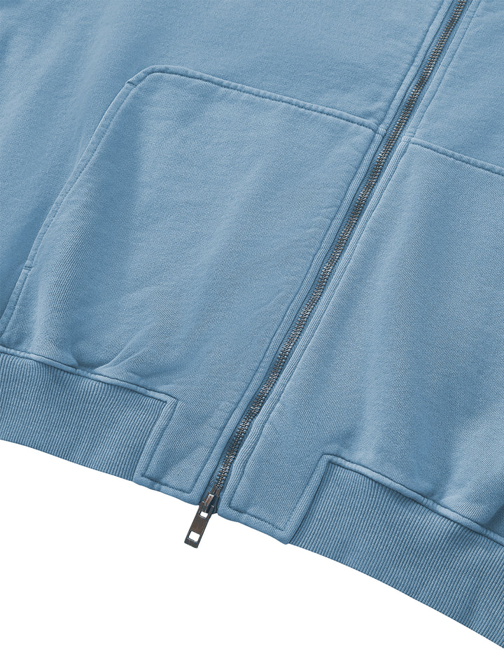 WOMEN HODDIES  Vintage Wash Boxy Full Zip Hoodie