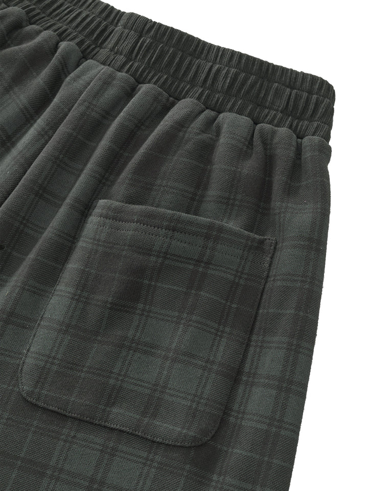 women pent Unisex Plaid Straight Leg Pants