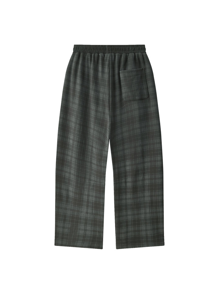 women pent Unisex Plaid Straight Leg Pants