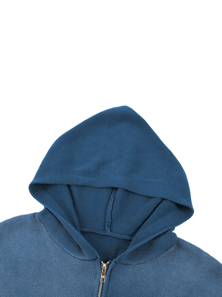 WOMEN HODDIES  Distressed Full Zip Sweater