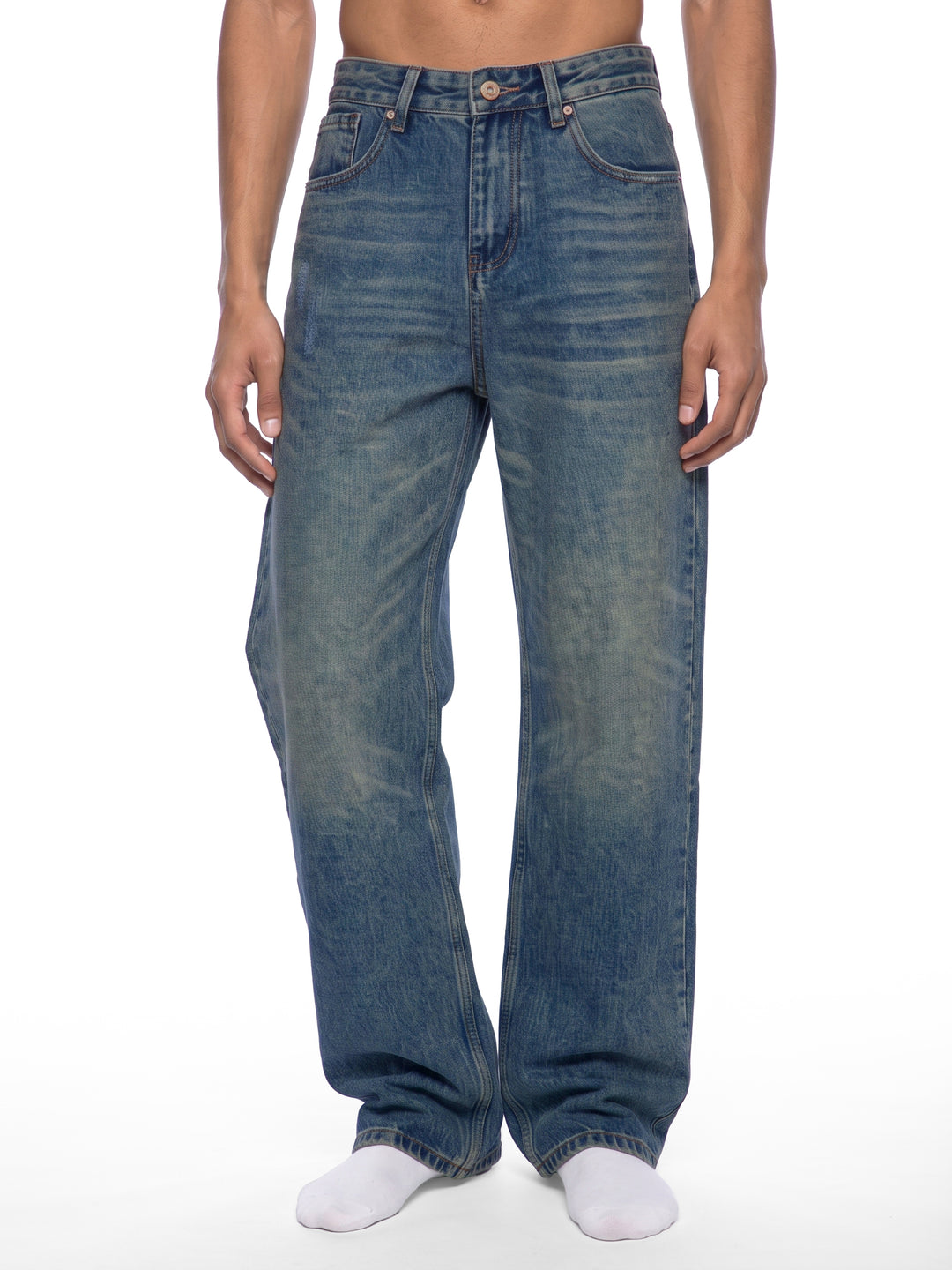 Men pent Vintage Wash Denim Jeans