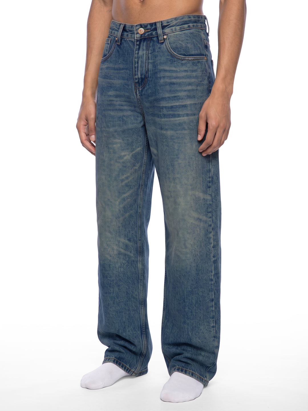 Men pent Vintage Wash Denim Jeans