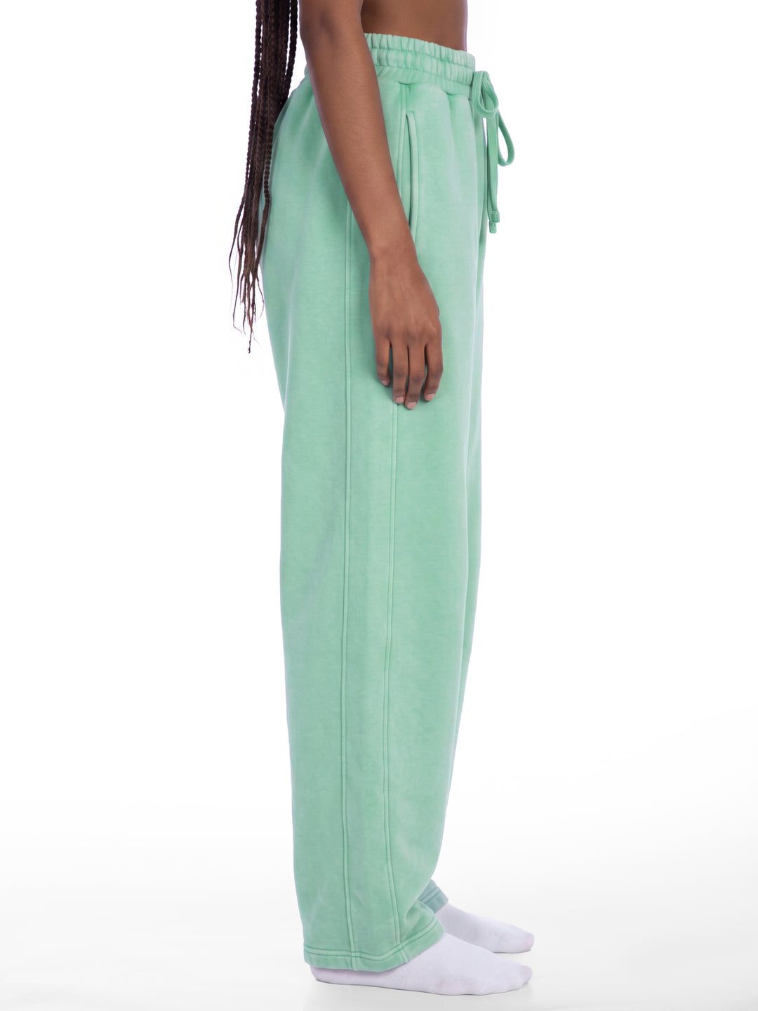 Unisex Vintage Wash Barrel Leg Fleece Sweatpants