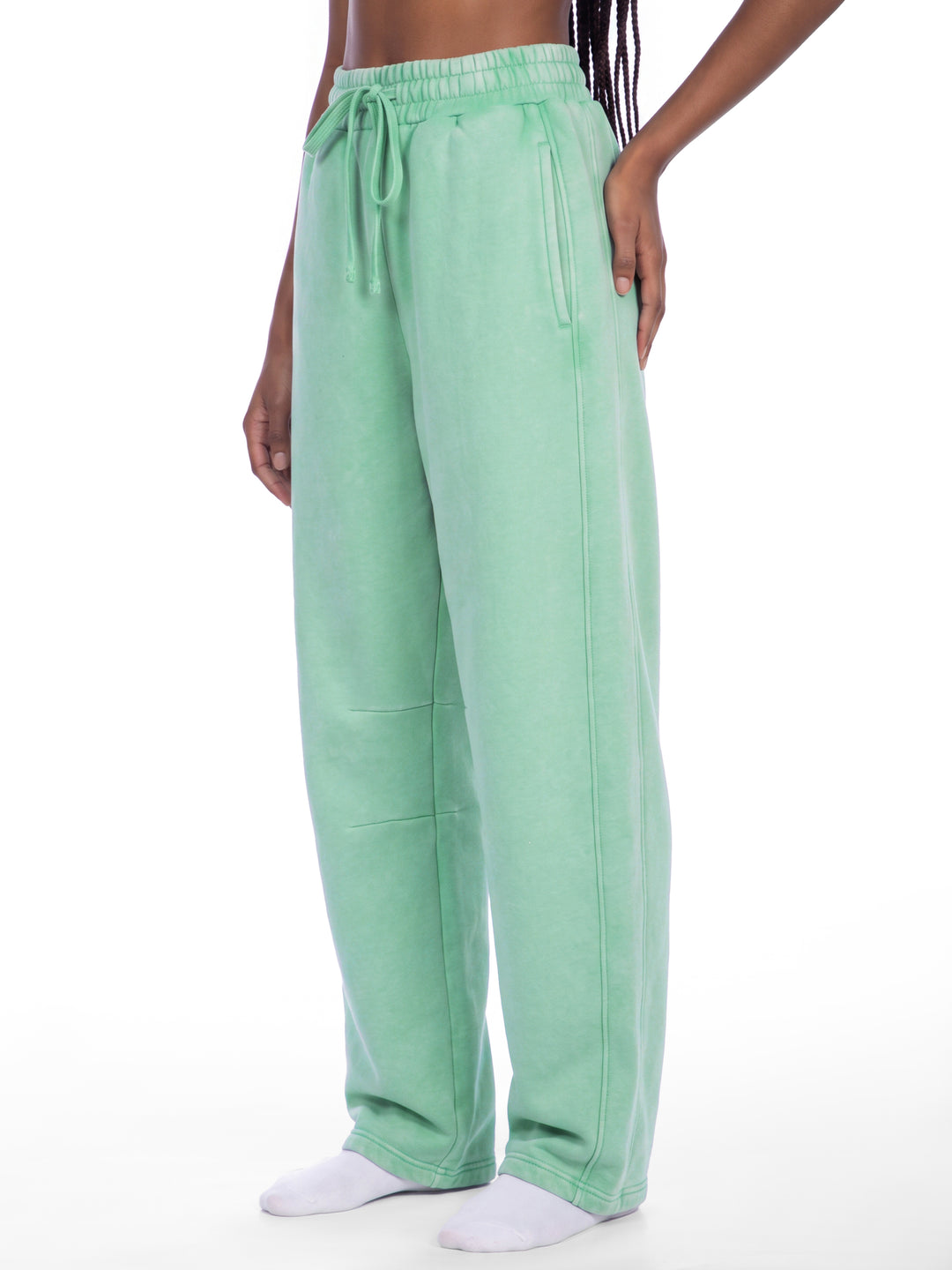 Unisex Vintage Wash Barrel Leg Fleece Sweatpants