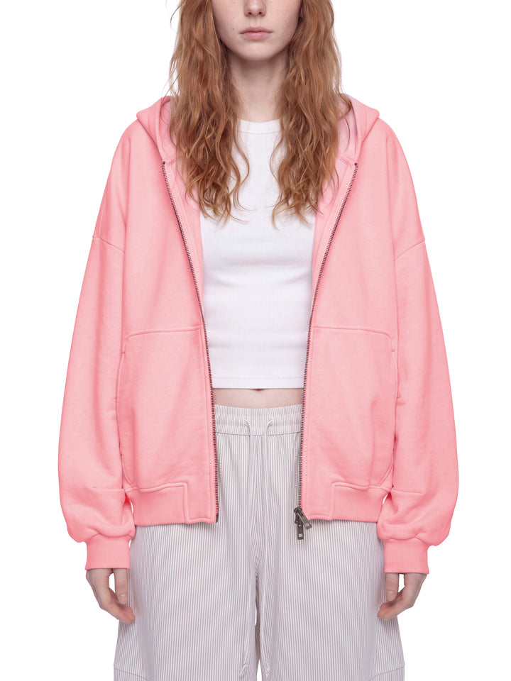 WOMEN HODDIES  Vintage Wash Boxy Full Zip Hoodie