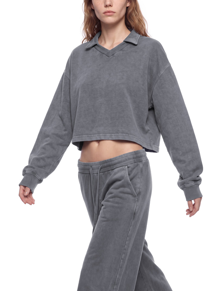 Women’ HODDIES Vintage Wash Crop Sweatshirt