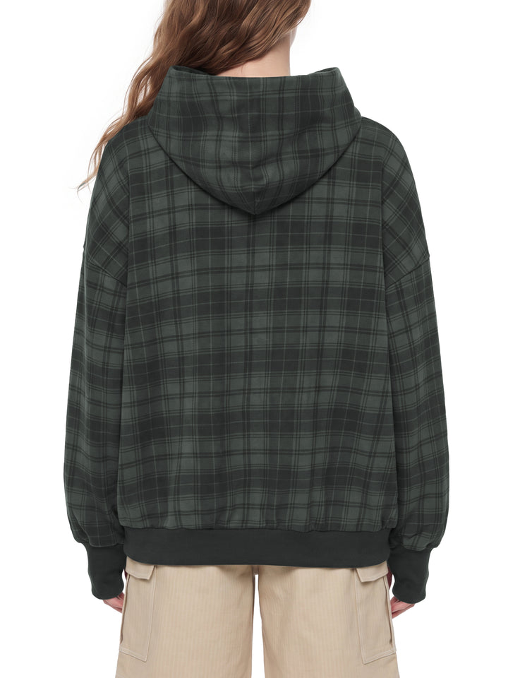 Unisex Plaid Color Block Hoodie