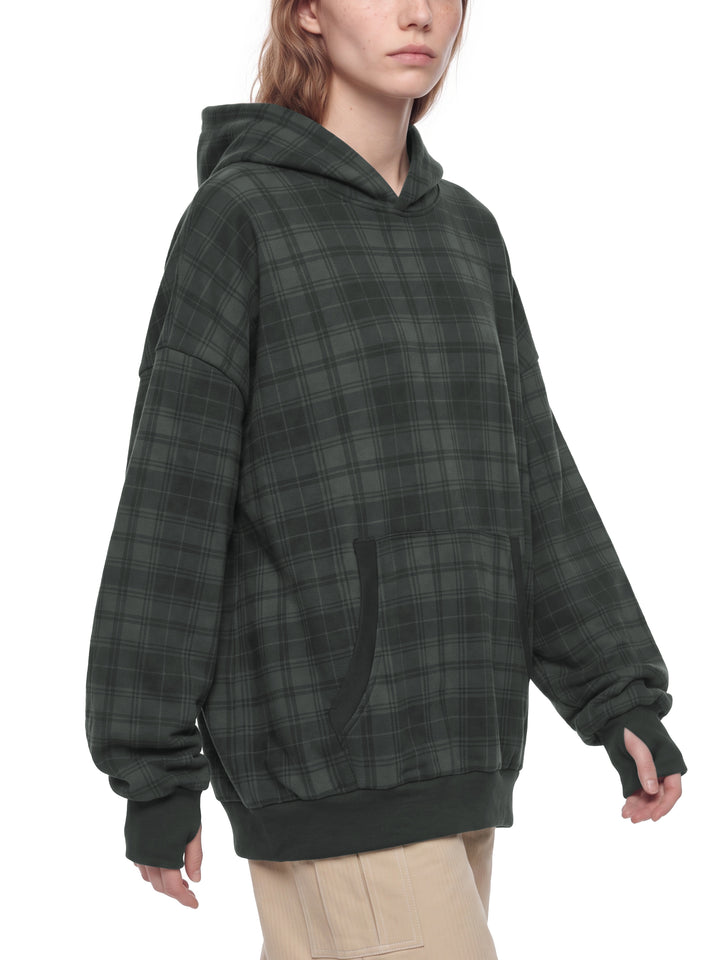 Unisex Plaid Color Block Hoodie
