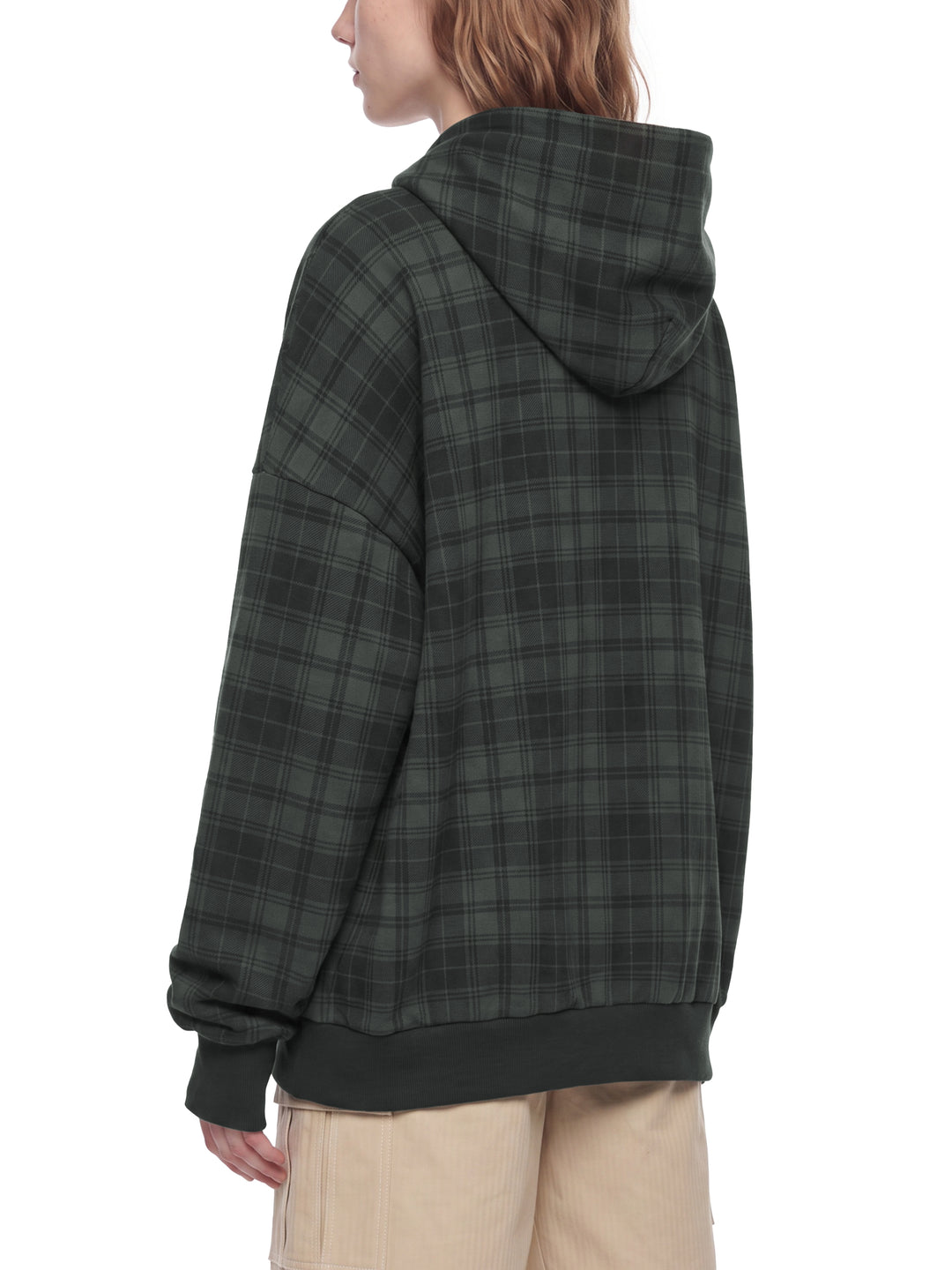 Unisex Plaid Color Block Hoodie