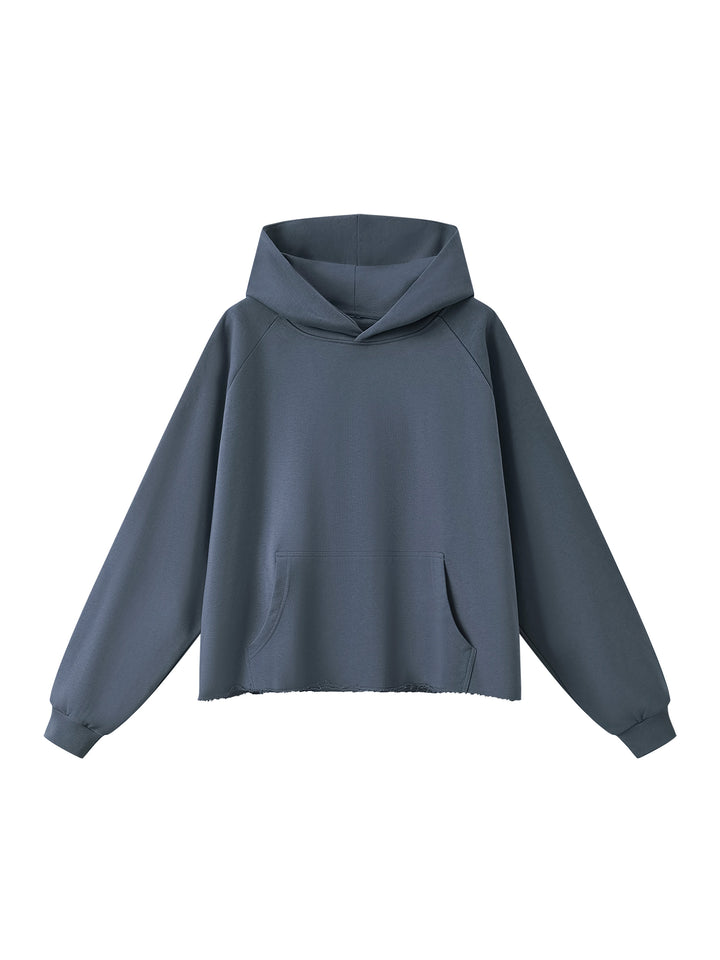 MEN hoddies  Vintage Wash Raw Edge Boxy Hoodie