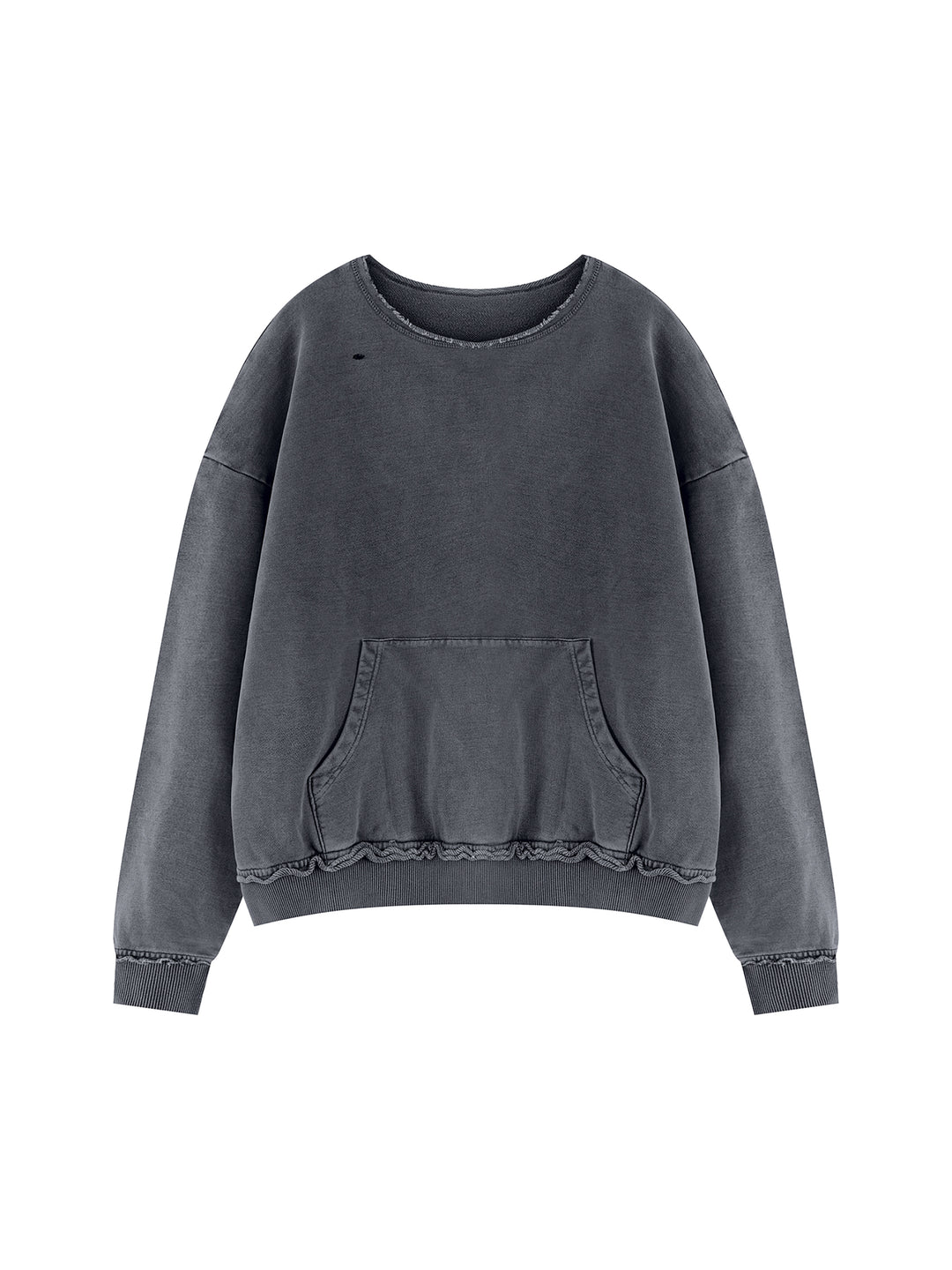 MEN HODDIES  Raw Edge Crewneck Sweatshirt