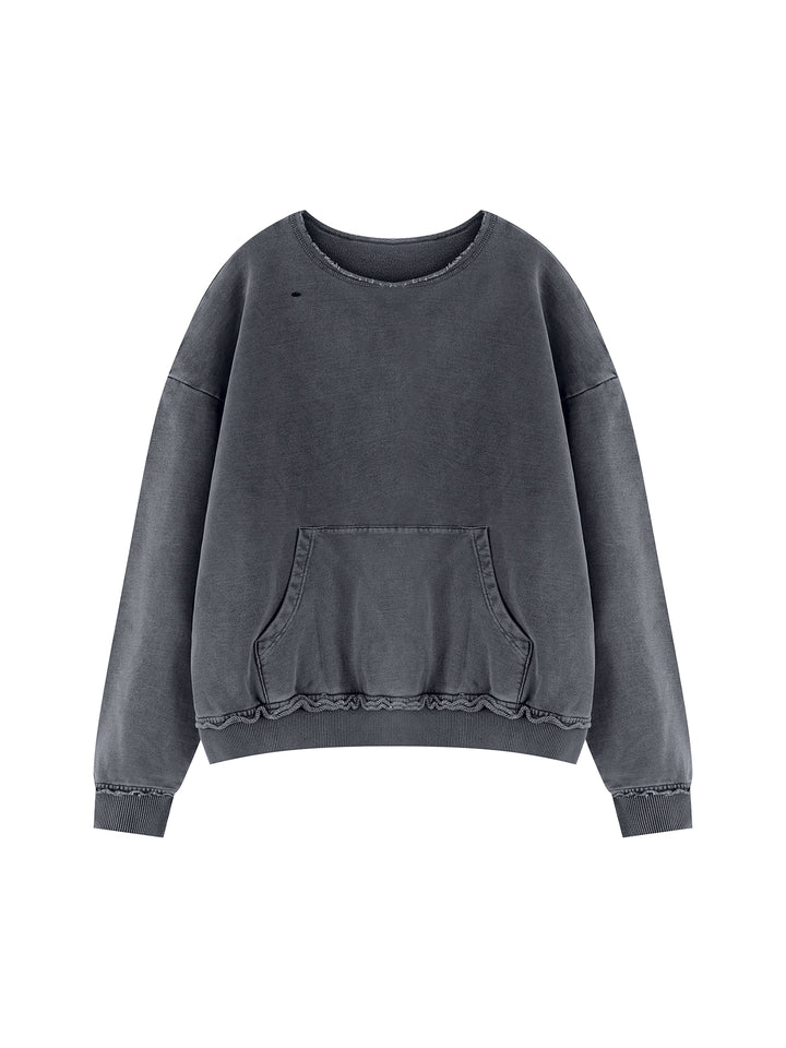 MEN HODDIES  Raw Edge Crewneck Sweatshirt