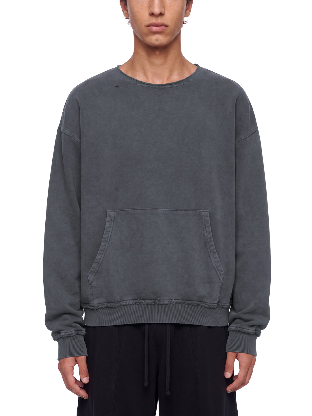 MEN HODDIES  Raw Edge Crewneck Sweatshirt