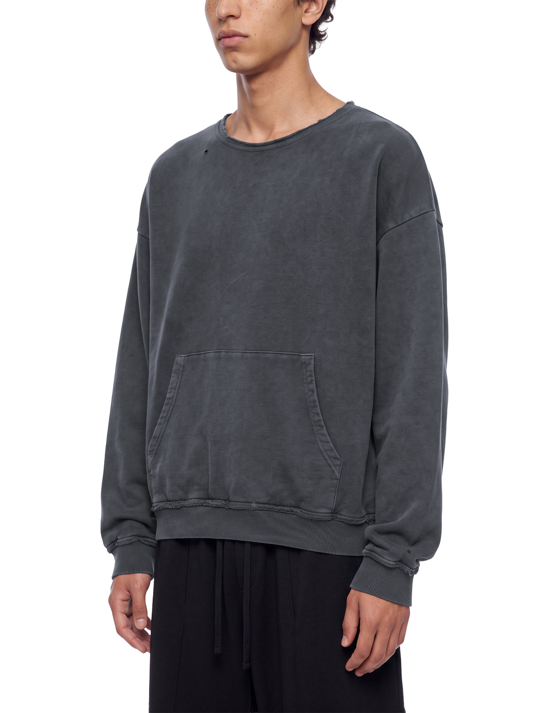 MEN HODDIES  Raw Edge Crewneck Sweatshirt