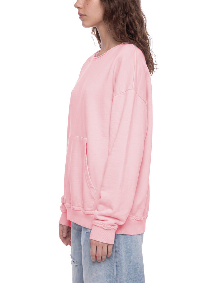 WOMEN HODDIES Raw Edge Crewneck Sweatshirt