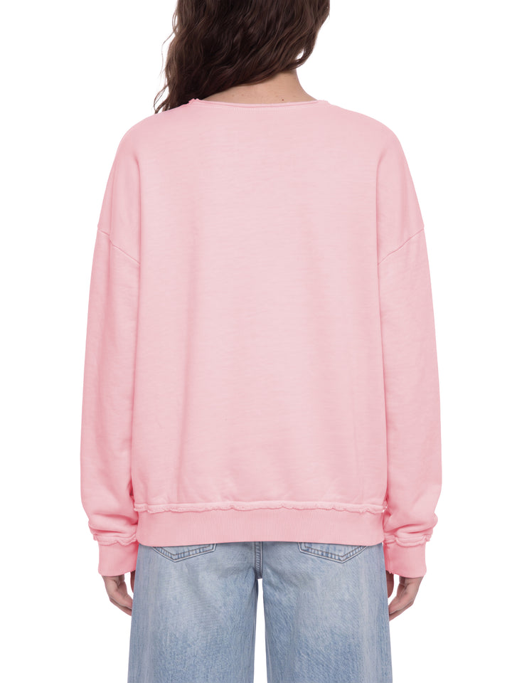 WOMEN HODDIES Raw Edge Crewneck Sweatshirt