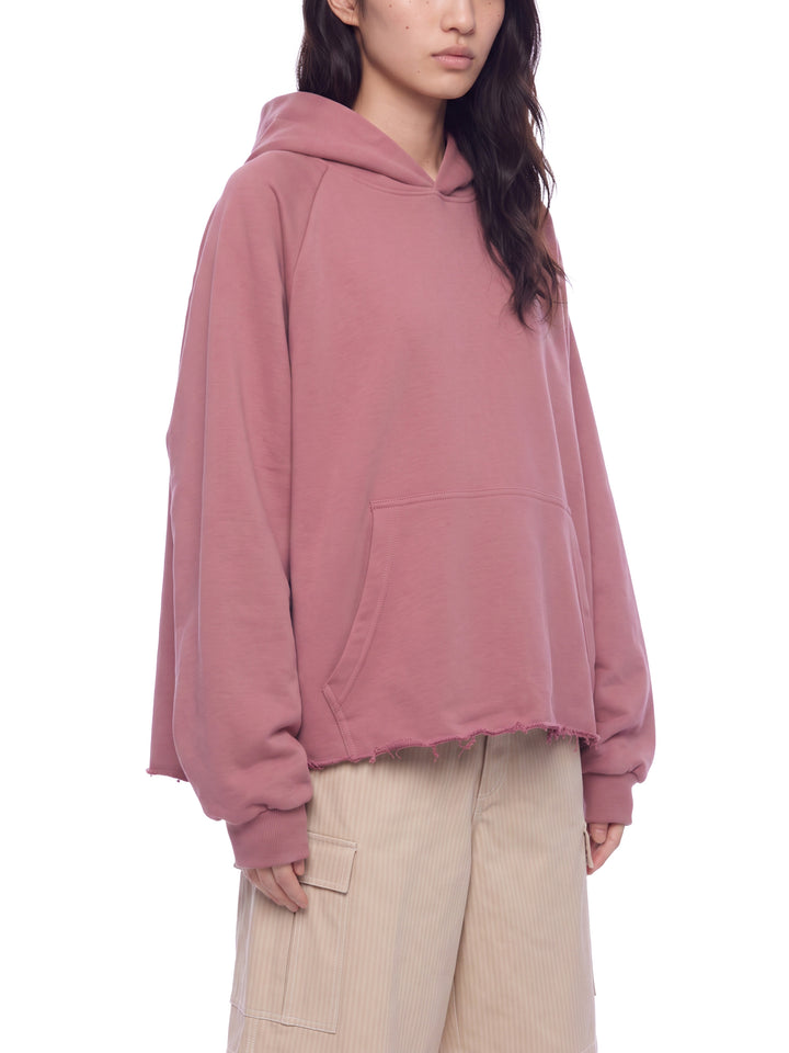 WOMEN HODDIES  Vintage Wash Raw Edge Boxy Hoodie