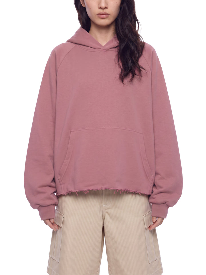 WOMEN HODDIES  Vintage Wash Raw Edge Boxy Hoodie