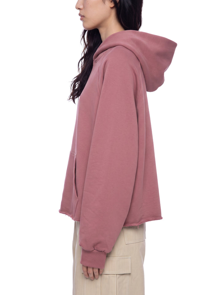 WOMEN HODDIES  Vintage Wash Raw Edge Boxy Hoodie