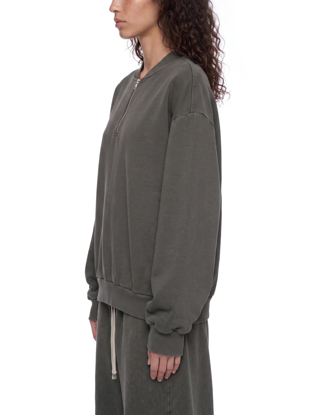 WOMEN HODDIES  Vintage Wash Fleece Quarter Zip Sweatshirt