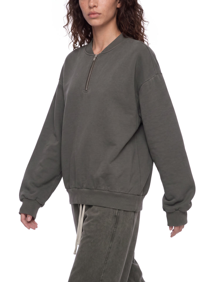 WOMEN HODDIES  Vintage Wash Fleece Quarter Zip Sweatshirt