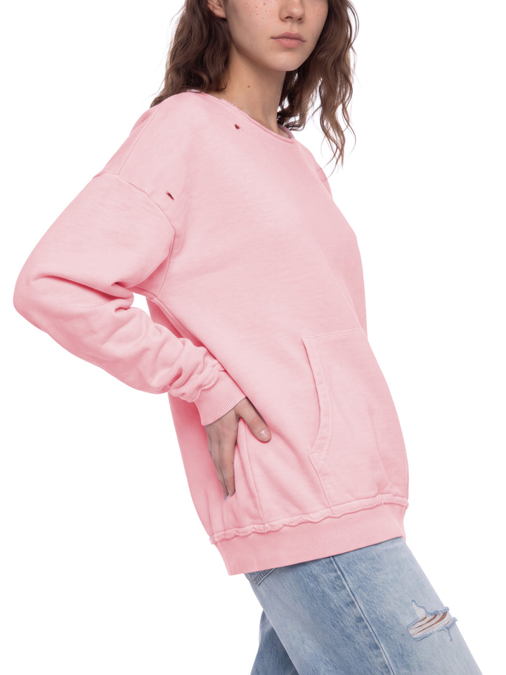 WOMEN HODDIES Raw Edge Crewneck Sweatshirt