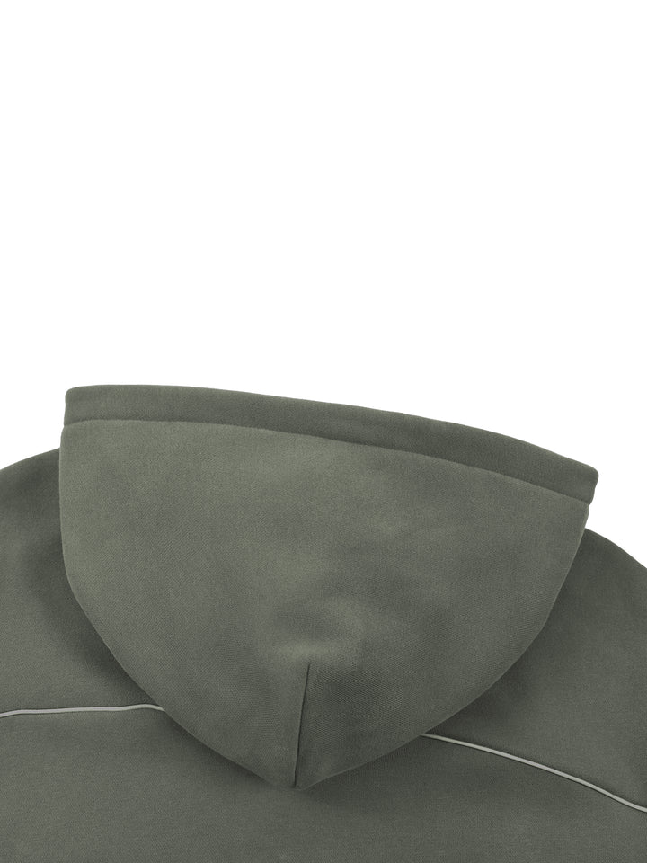 men hoddies  Oversized Piping Fleece Hoodie