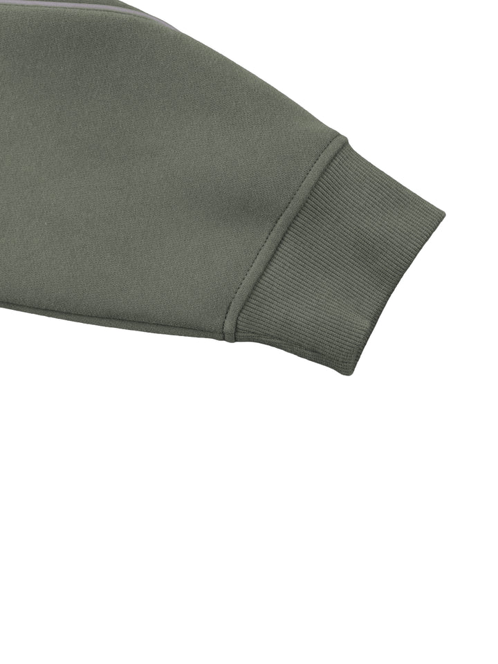 men hoddies  Oversized Piping Fleece Hoodie