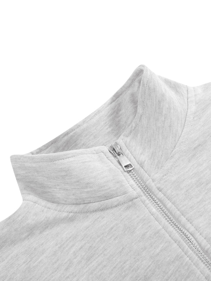 Women hoddies Crop Quarter-Zip Sweatshirt