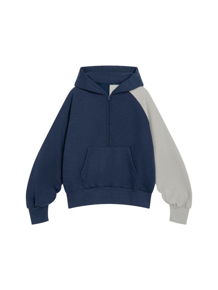 men hoddies  Color-Block Fleece Hoodie