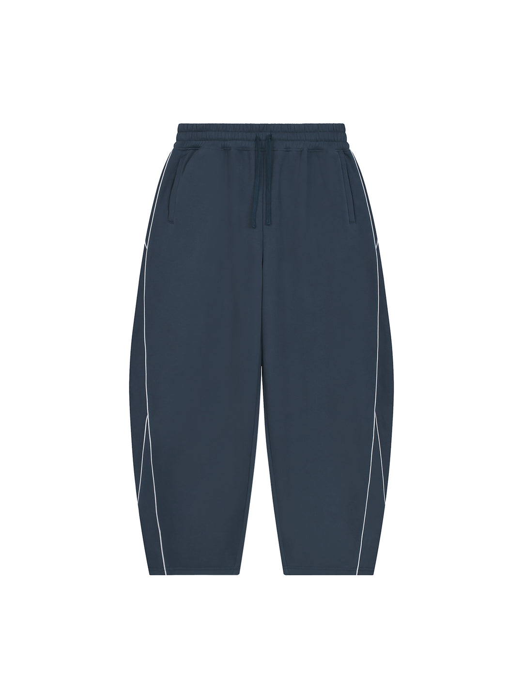 women pent  Piping Fleece Barrel Leg Sweatpants