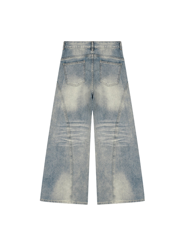 women pent Vintage Wash Wide Leg Denim Jeans