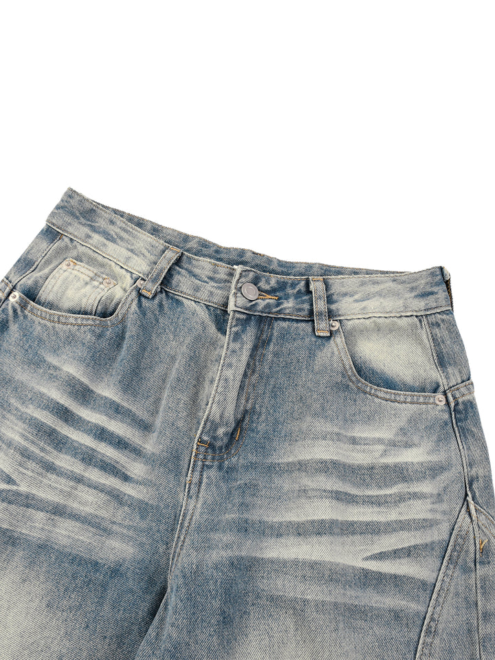 women pent Vintage Wash Wide Leg Denim Jeans