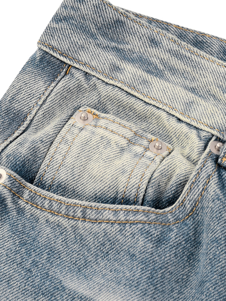 women pent Vintage Wash Wide Leg Denim Jeans