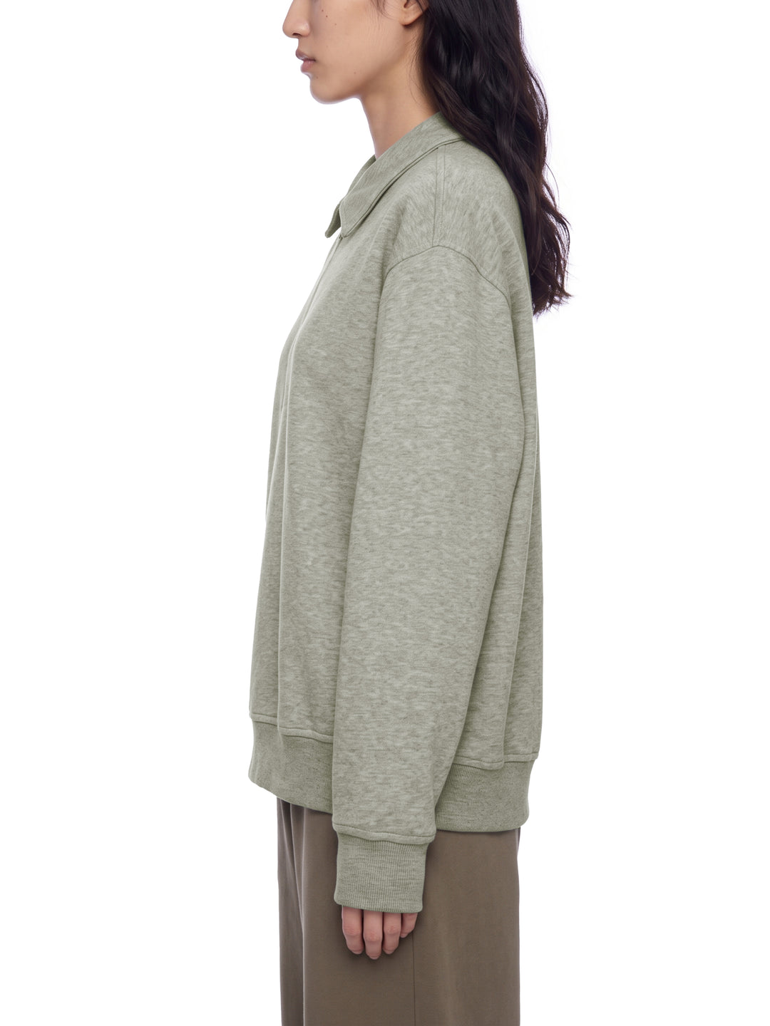 women hoddies  Boxy Quarter-Zip Sweatshirt