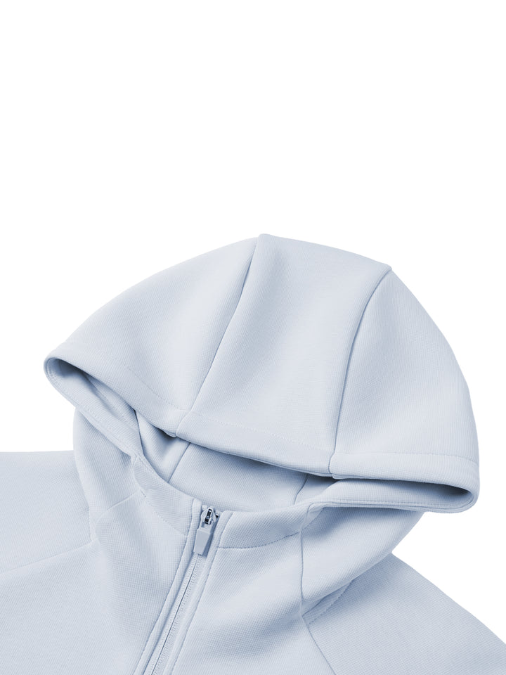 women hoddies Paneled Full Zip Hoodie