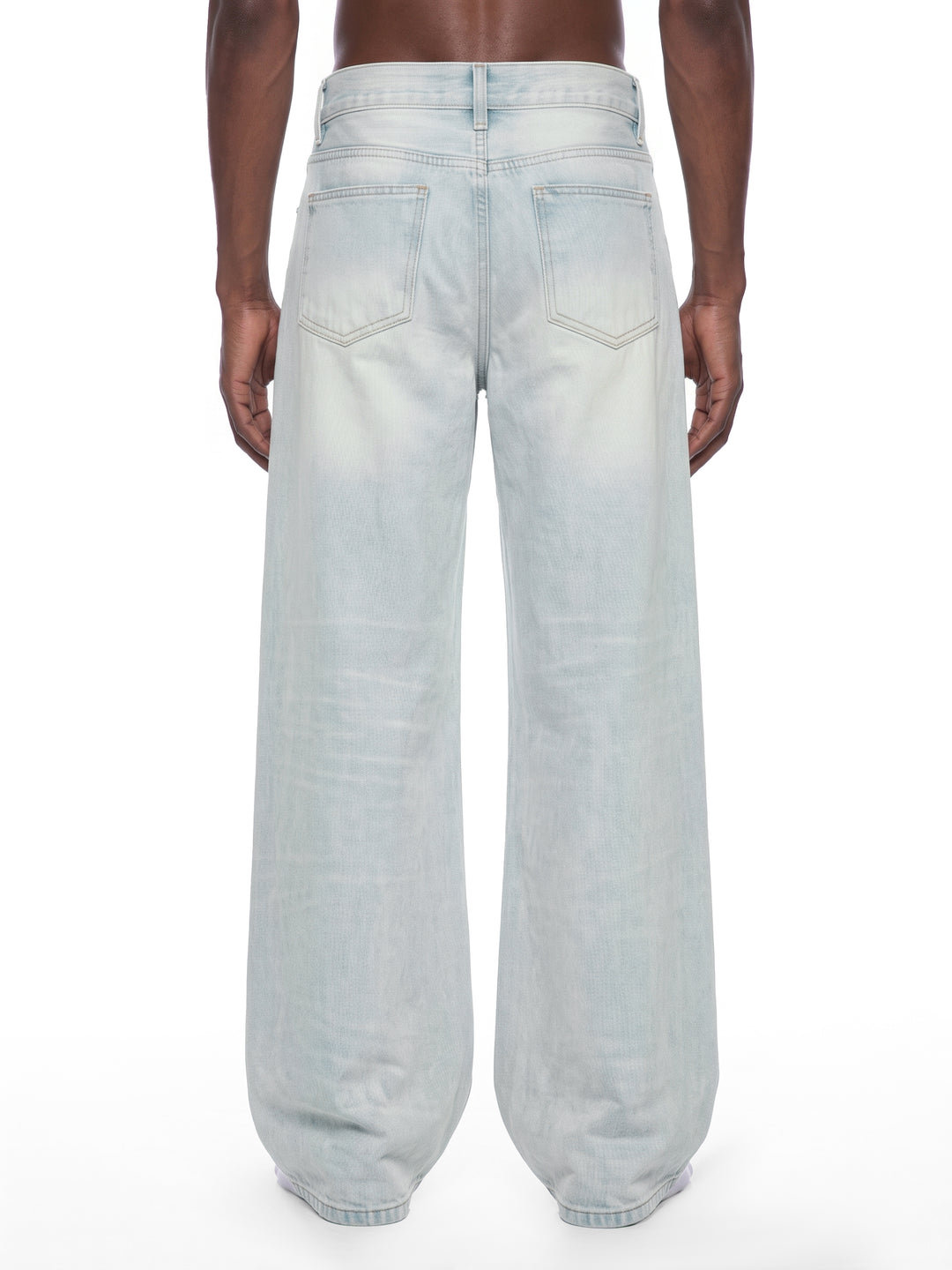 men pent Vintage Wash Wide Leg Denim Jeans