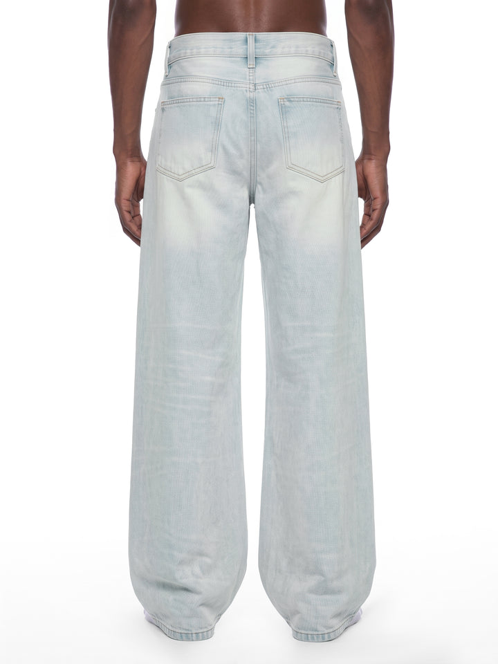 men pent Vintage Wash Wide Leg Denim Jeans