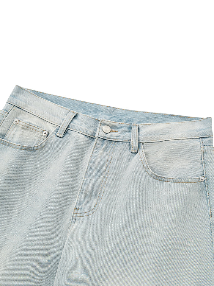men pent Vintage Wash Wide Leg Denim Jeans