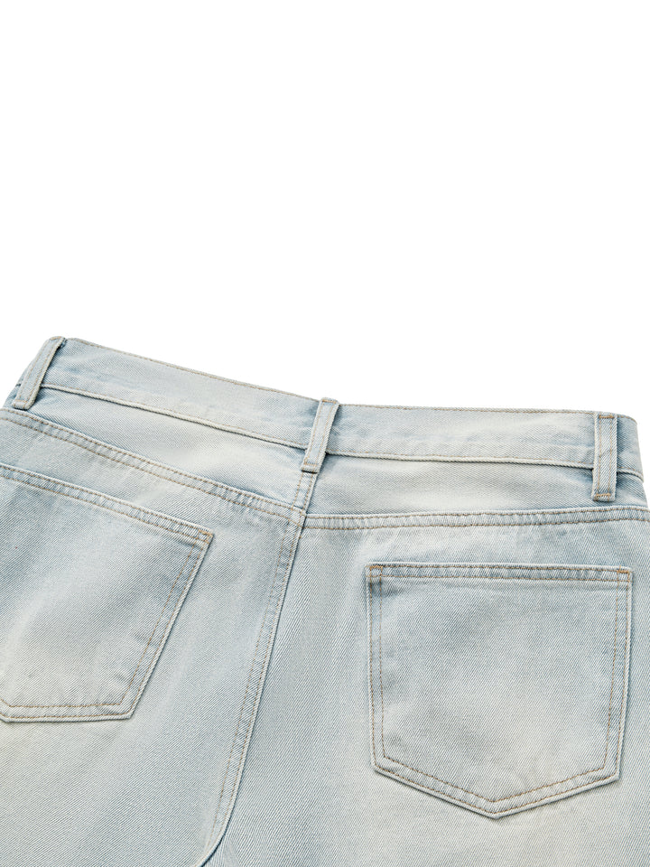 men pent Vintage Wash Wide Leg Denim Jeans