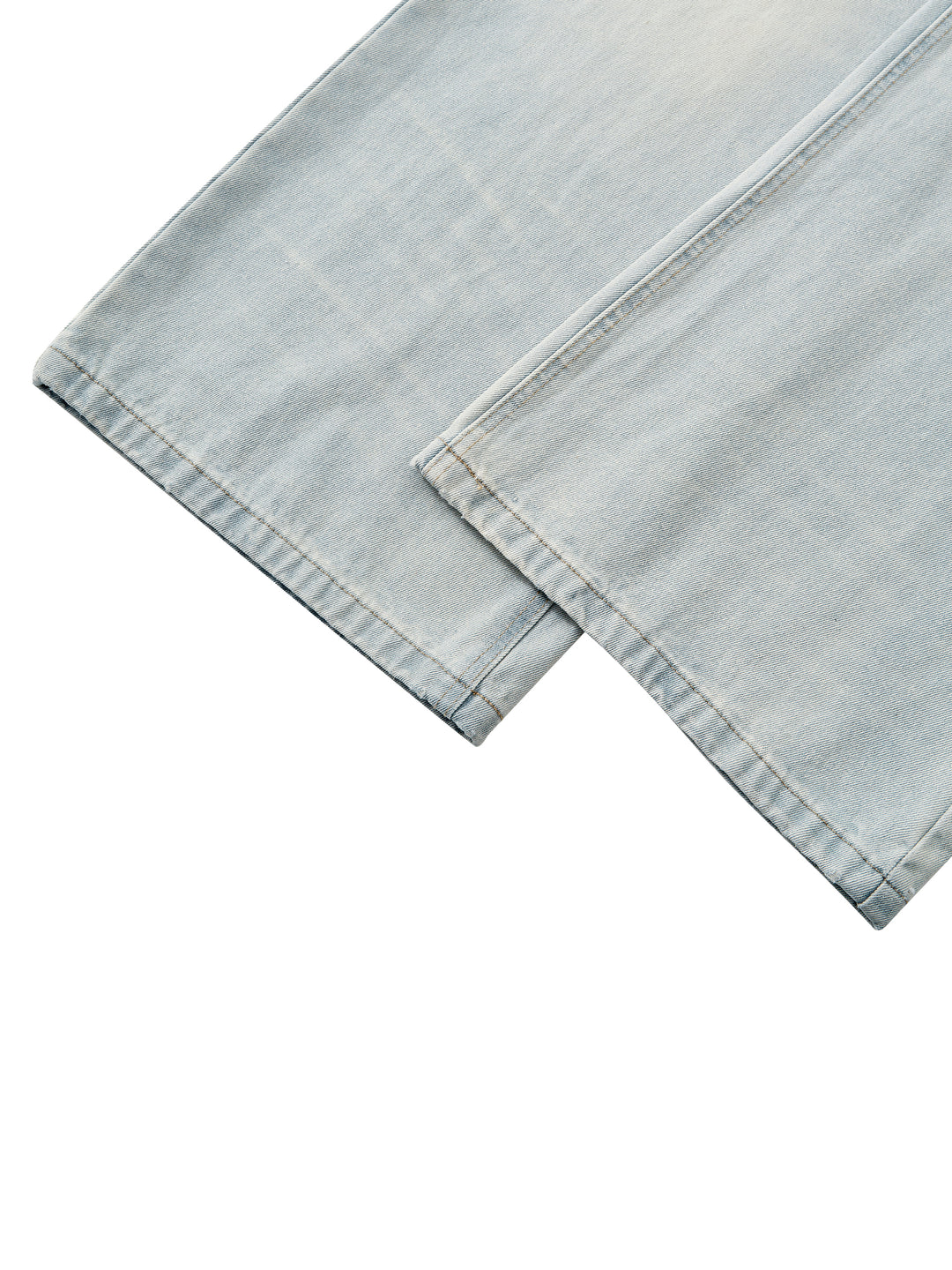 men pent Vintage Wash Wide Leg Denim Jeans