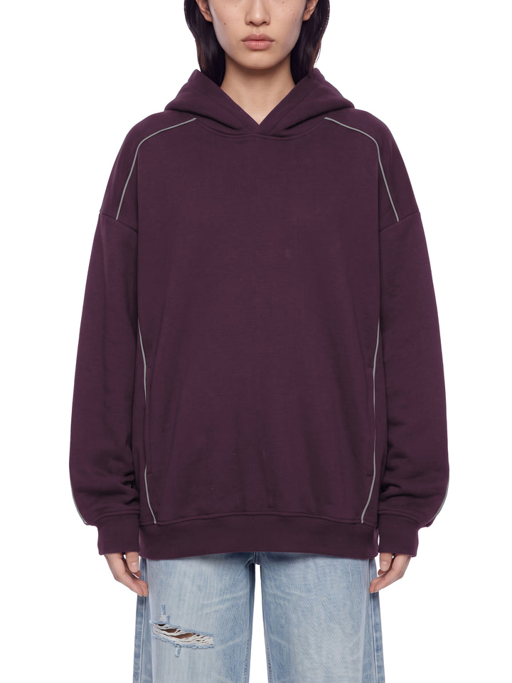 women hoddies Oversized Piping Fleece Hoodie