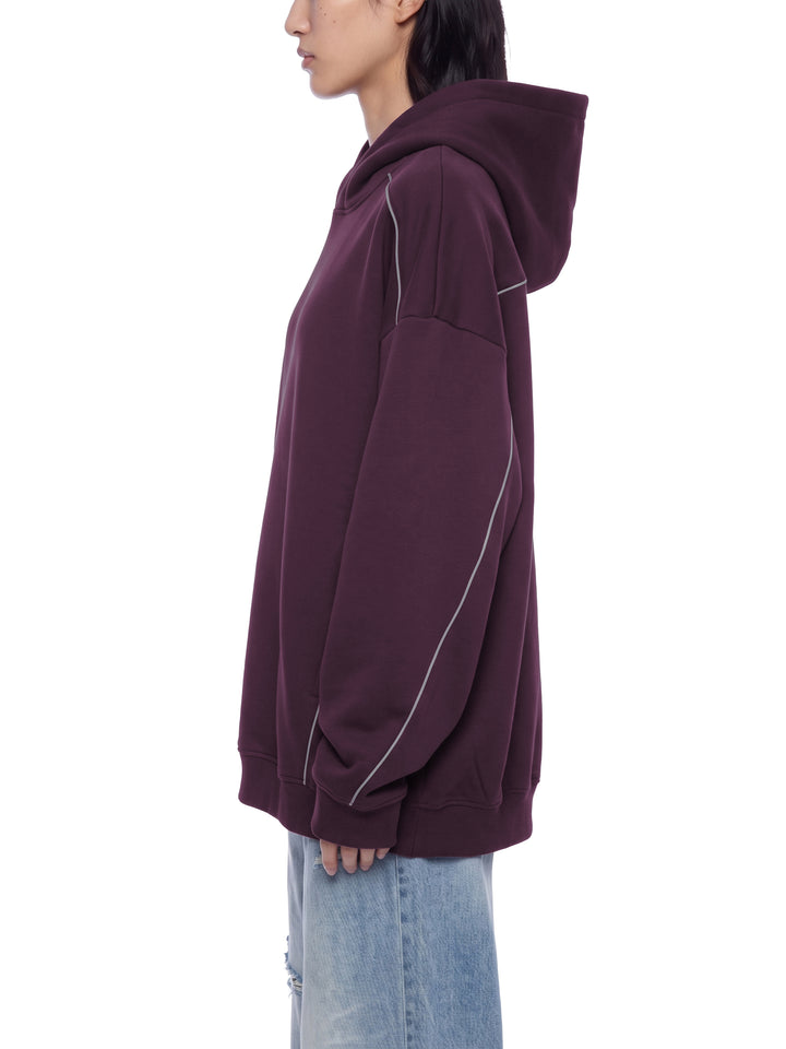 women hoddies Oversized Piping Fleece Hoodie