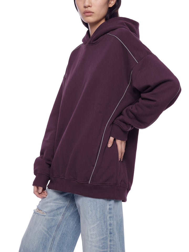 women hoddies Oversized Piping Fleece Hoodie