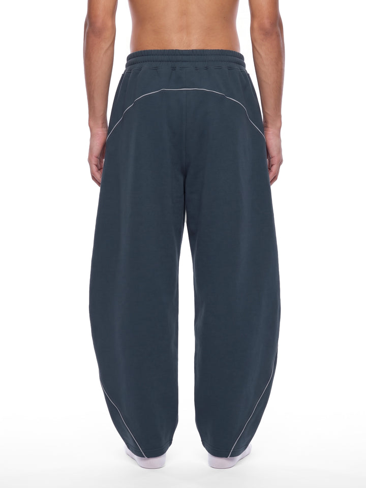 men pent  Piping Fleece Barrel Leg Sweatpants