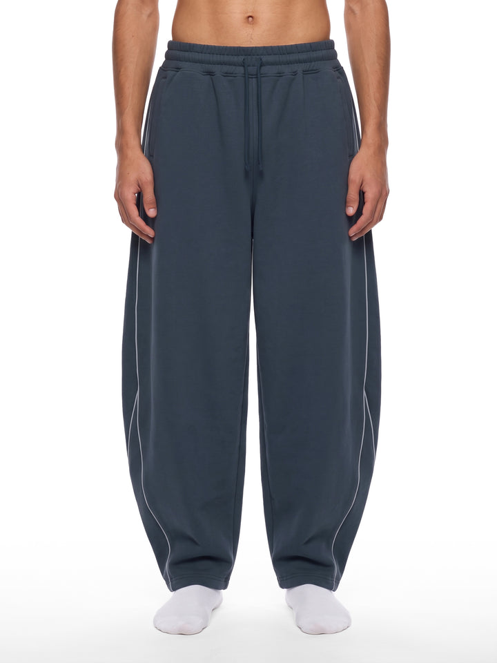 men pent  Piping Fleece Barrel Leg Sweatpants