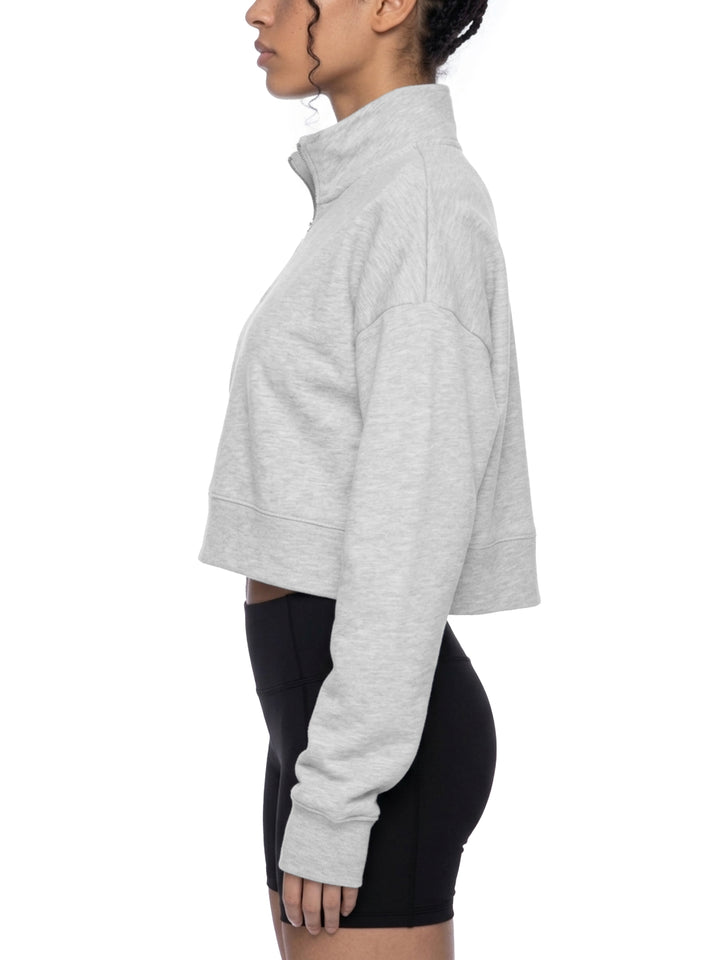 Women hoddies Crop Quarter-Zip Sweatshirt