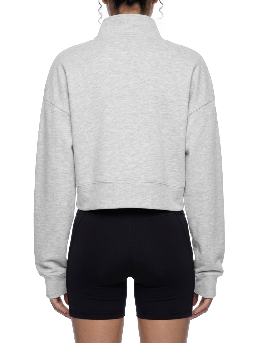 Women hoddies Crop Quarter-Zip Sweatshirt